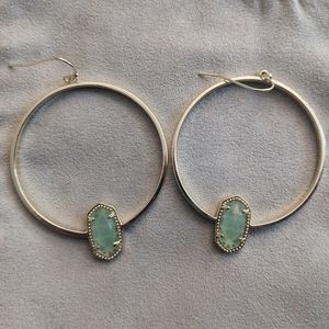 Kendra Scott Elora Earrings in Gold/Chalcedony (green)